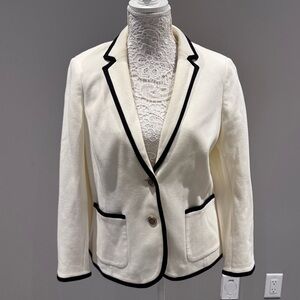 Talbot’s Cream Blazer with Black Piping Sz 12 Petites